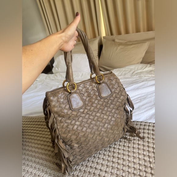 Miu miu tassel weave leather suede tote bag - Picture 11 of 13